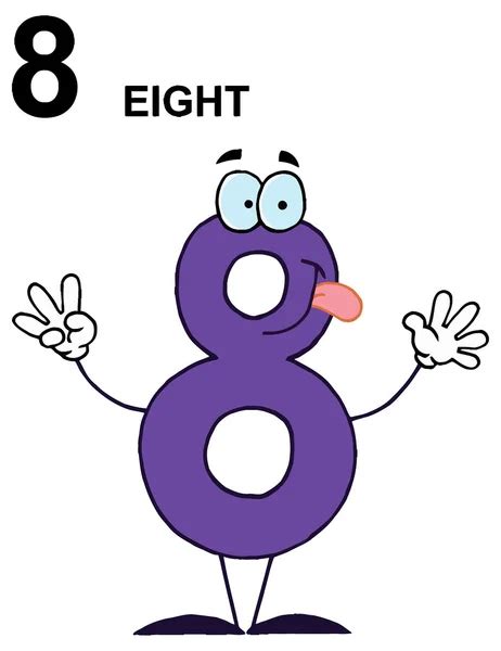 Number Eight Cartoon Character — Stock Vector © HitToon #61085199