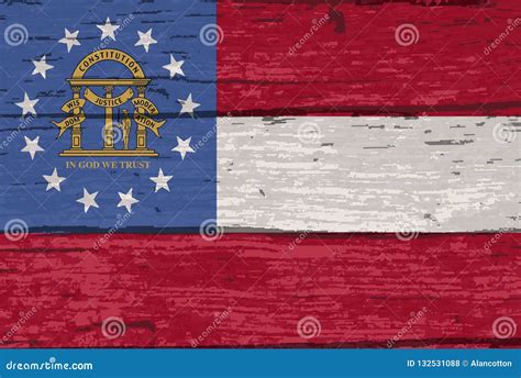 Geoorgia State Flag on Old Timber Stock Illustration - Illustration of ...