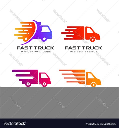 Delivery truck logo design courier logo design Vector Image