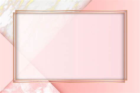 Gold rectangle frame on pink background vector | premium image by ...