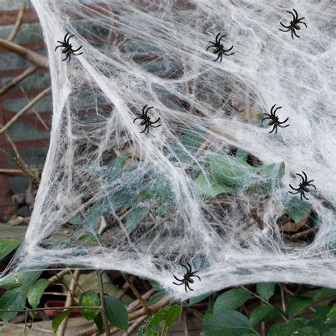 AOSTAR Halloween Stretch Spider Webs Indoor & Outdoor Spooky Spider ...