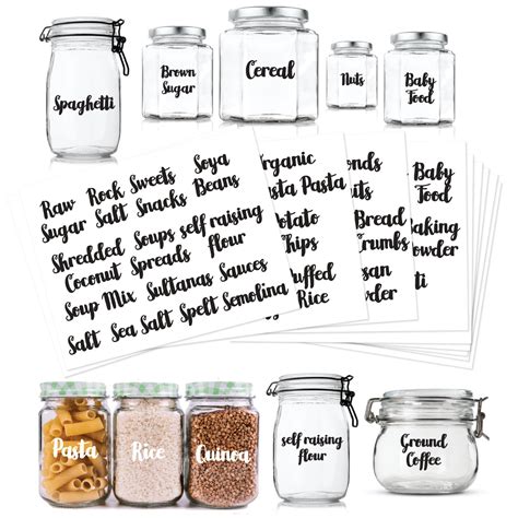 Food Container Labels, Kitchen Pantry Airtight Food Storage Container ...