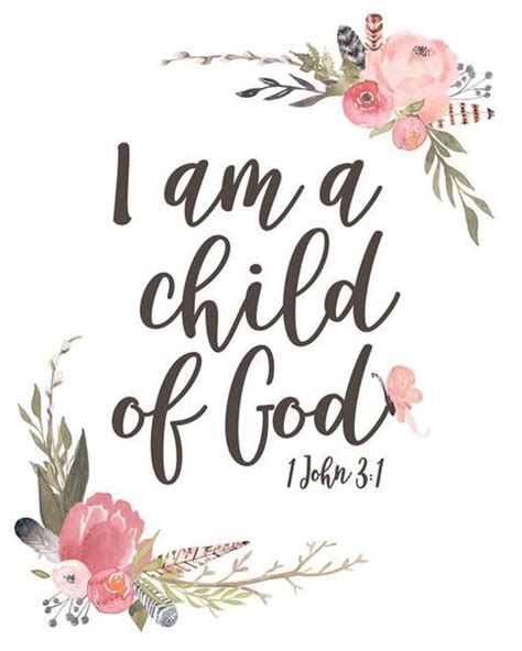 I am a Child of God (Girl's Version) - Lettered Print Bible Verse Wall ...