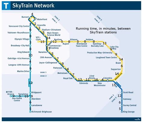 Skytrain station map - Vancouver train station map (British Columbia ...