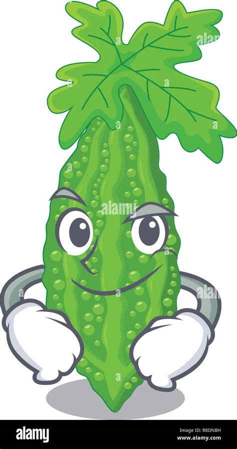 Smirking bitter melon gourd on shape cartoon Stock Vector Image & Art ...