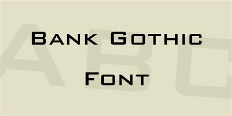 Bank Gothic Font Free Download