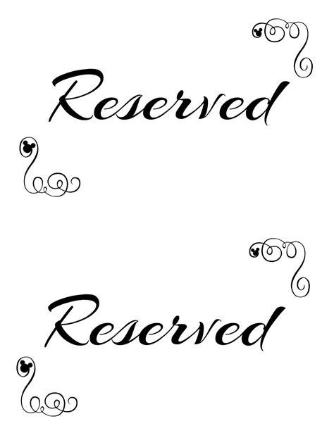 Free Printable Reserved Seating Signs for Your Wedding Ceremony ...