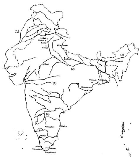 India River Outline Map - Tourist Map Of English