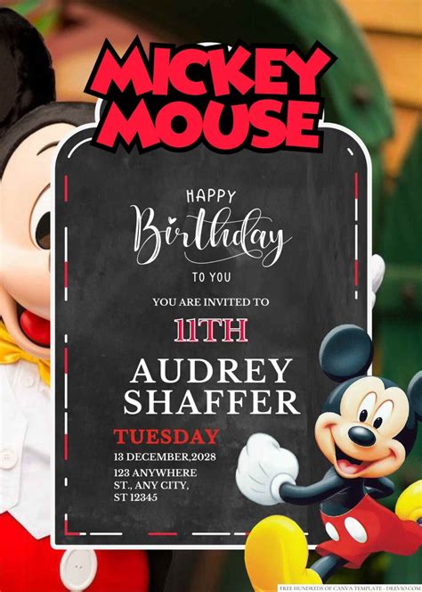 Free Editable Mickey Mouse Birthday Invitation | Download Hundreds FREE ...