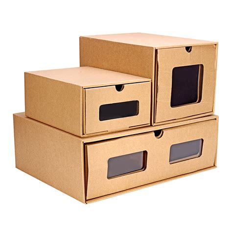 5 Sizes Shoe Storage Paper Boxes Display Organizer Drawer Pull Box ...