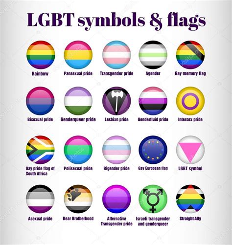 LGBT Gay pride flags and symbols in circle icons ⬇ Vector Image by ...