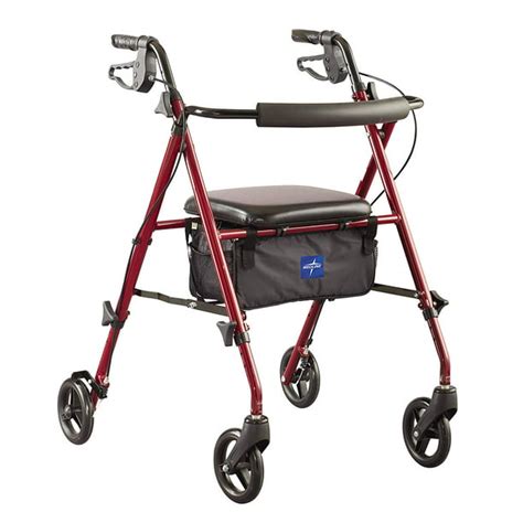 Medline Superlight Aluminum Rollator, Folding Rolling Walker, 6" Wheels ...