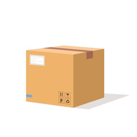 Parcel carton box vector container, package paper box flat cartoon ...