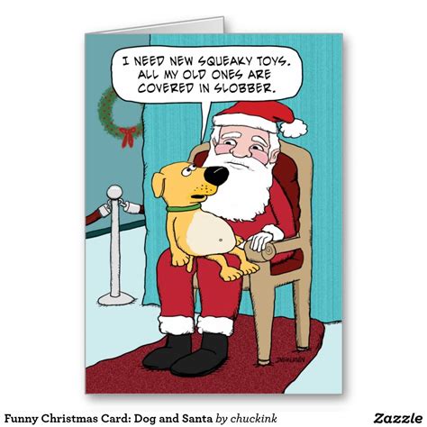 Funny Dog on Santa's Lap Christmas Holiday Card | Zazzle | Christmas ...