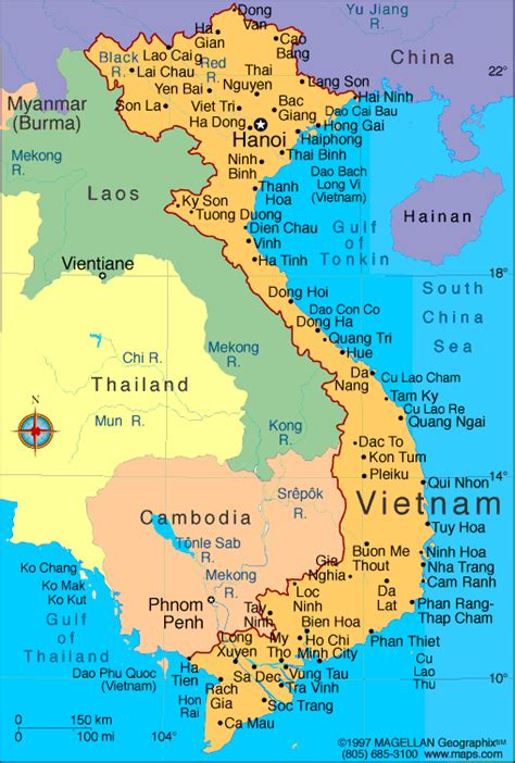 Vietnam Map Political Regional | Maps of Asia Regional Political City