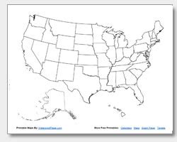 Blank Printable Us Map State Outlines - Rania Catarina