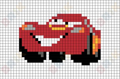 Lightning Mcqueen Pixel Art Free Crochet Pattern, Crochet Patterns ...