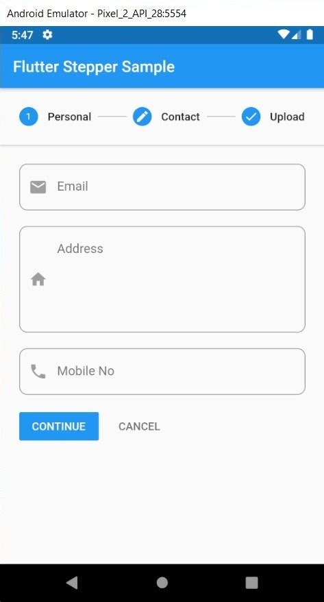 dart - implement Stepper Widget with Flutter Form Builder Package ...