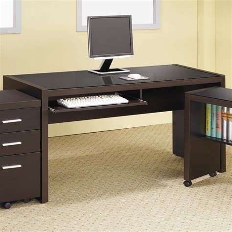 Skylar Contemporary Cappuccino Computer Desk With Keyboard Tray 800901 ...