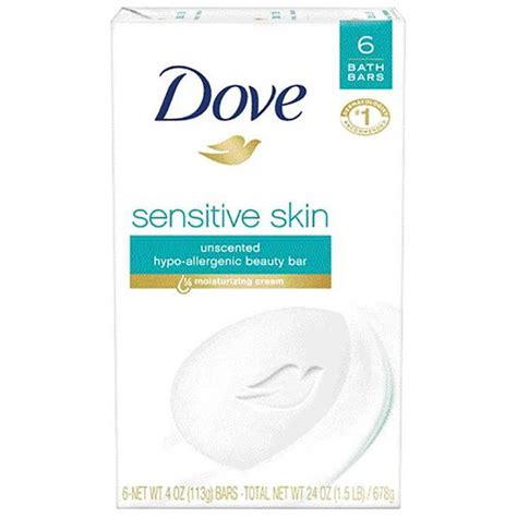 Dove 24oz Dove Sensitive Skin Soap 6 Bar - 4381352 | Blain's Farm & Fleet