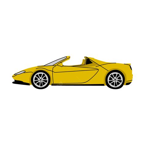 Yellow Car Side View Flat Style Vector, Car Design, Car Vector, Car ...