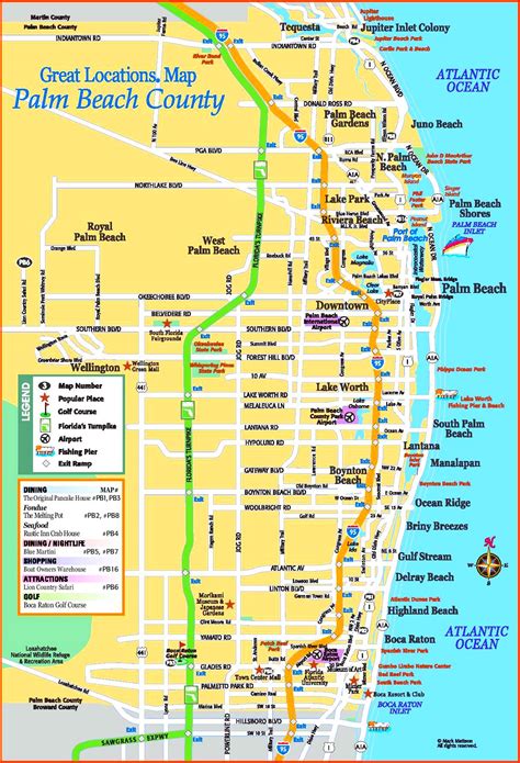 Palm Beach County Tourist Map | Beach Map