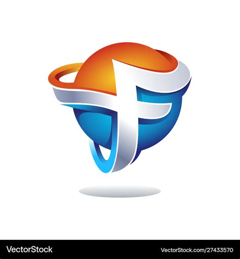 Abstract letter f logo design inspiration Vector Image