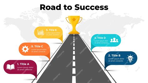 Premium Vector | Road to success infographic Winner cup Business ...