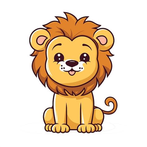 Premium Vector | Cute baby lion vector