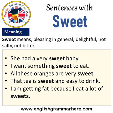 Sentences with Sweet, Sweet in a Sentence and Meaning - English Grammar ...