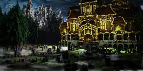 A spooky haunted house : r/Minecraft