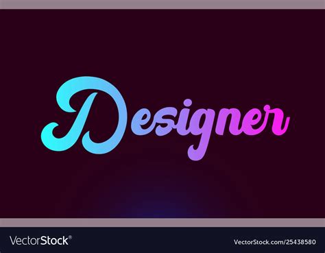 Designer pink word text logo icon design Vector Image