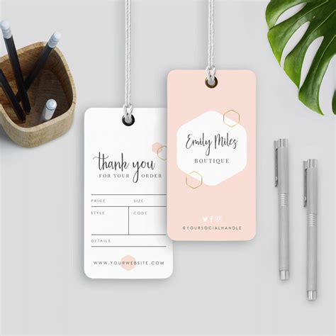 Geometric Hang Tag Template Editable Swing Tag Design - Etsy | Hang tag ...