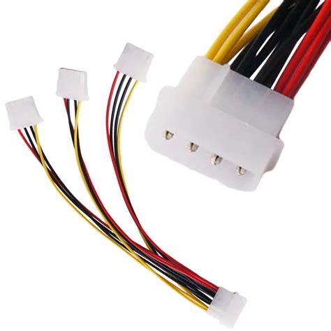 High Quality 4Pin IDE Power Cables HY1578 4 Pin Molex Male to 3 port ...