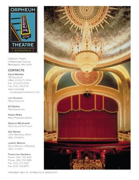 Orpheum Theatre Tech Pack - Hennepin Theatre Trust