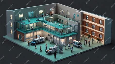 Premium Photo | A hospital emergency room with doctors and patients