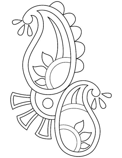 Paisley Design Rangoli Coloring Page - NetArt | Embroidery patterns ...