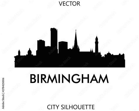 Birmingham skyline silhouette vector of famous places Stock Vector | Adobe Stock