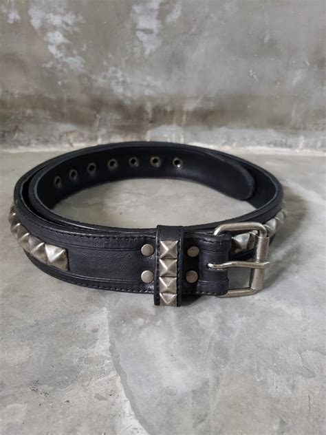 Pyramid Studded Leather Punk Belt