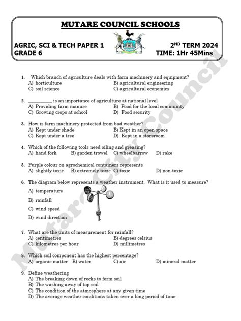 Mutare City Council Exam Papers 2nd Term 2024 | PDF | Soil | Fertilizer