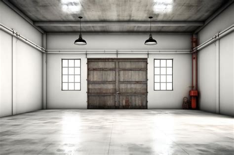 Premium Photo | Well lit interior of rustic old garage