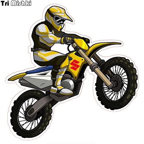 Tri Mishki WCS085 15*14.5cm Motorcyclist Rider motorcycle car sticker ...