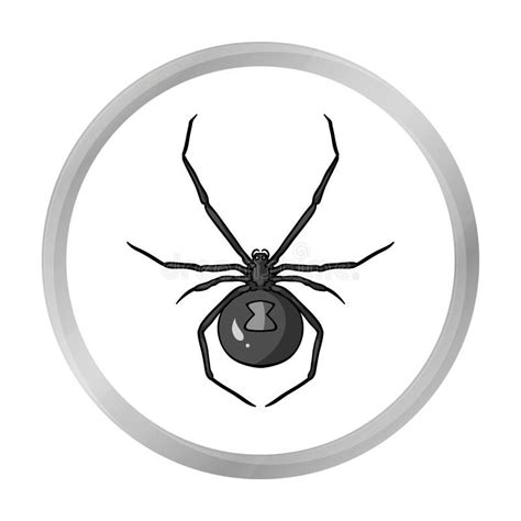 Black Widow Spider Icon In Monochrome Style Isolated On White ...