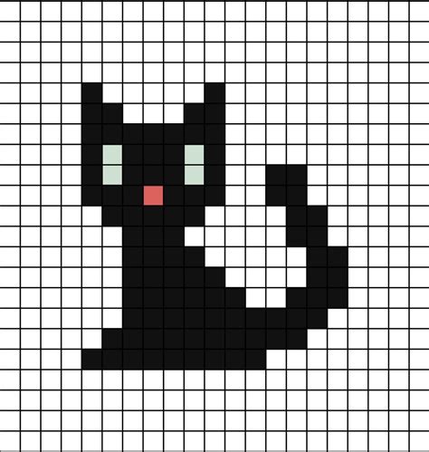 Black Cat Pixel Art | Pixel art, Pixel drawing, Pixel art pattern