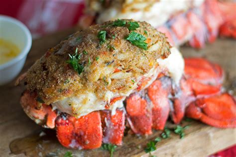 Crab and Bacon Stuffed Lobster Tails - CookingDivine.com