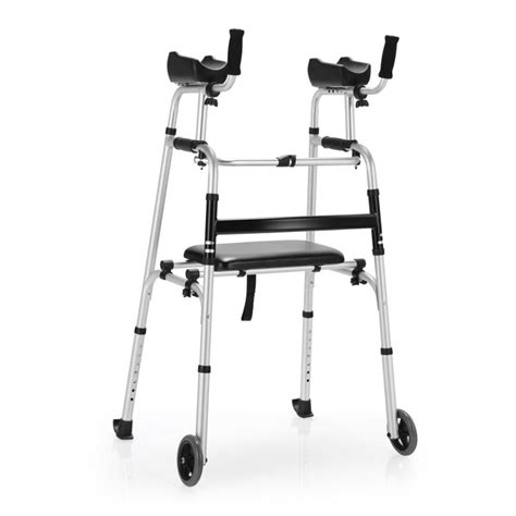 Height Adjustable Rolling Walker With Seat and Armrest Pad - Costway