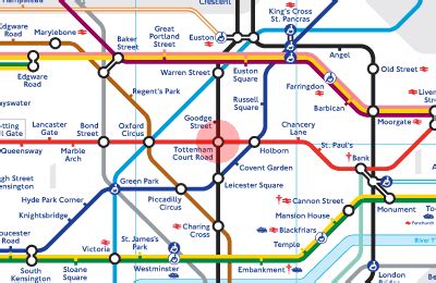 Tottenham Court Road station map - London Underground Tube