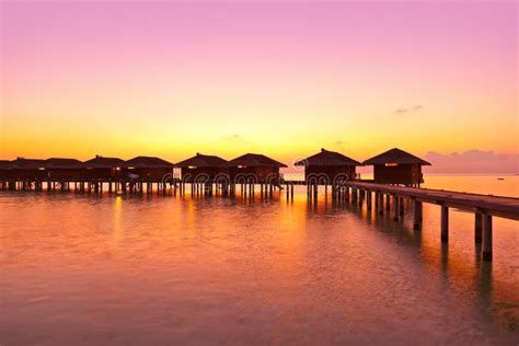 Water Bungalows on Maldives Island Stock Photo - Image of holiday ...