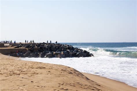 Fishermen Fishing Off Pier at Blue Lagoon, Durban, South Africa ...