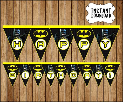 Printable Lego Batman Banner instant download, Lego Batman Birthday ...